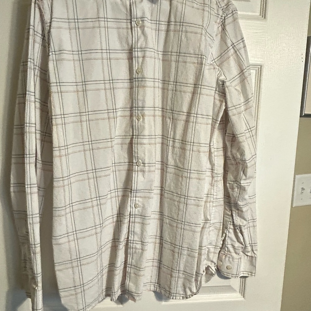 Men's White Plaid Shirt